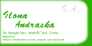 ilona andraska business card